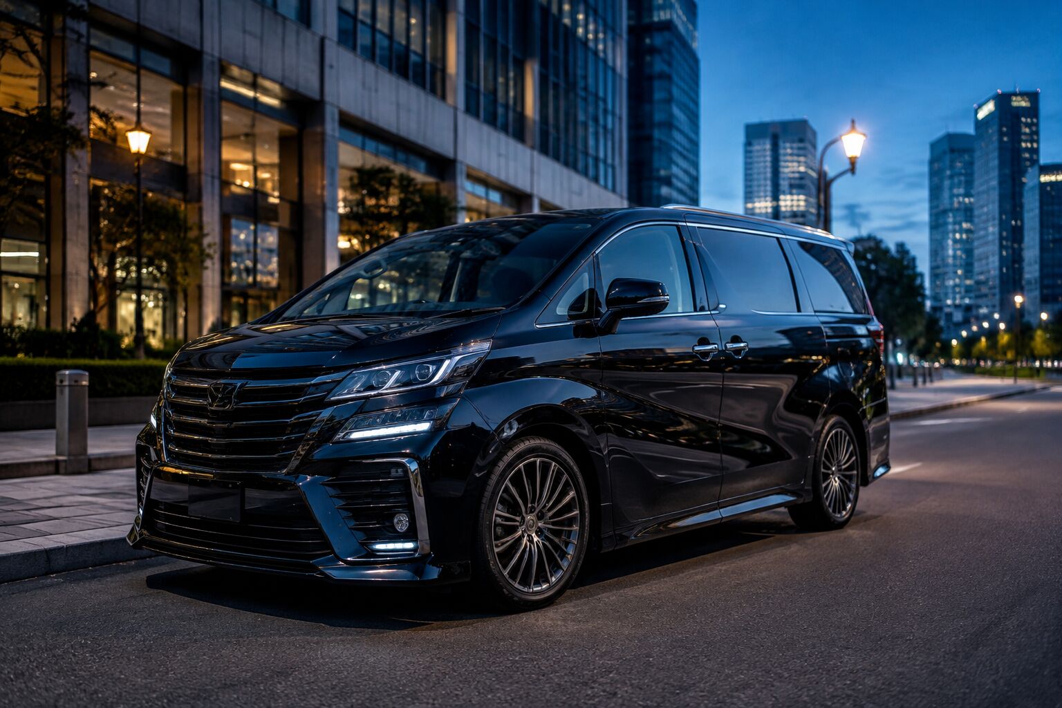 Black Toyota Vellfire limousine